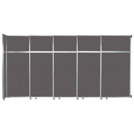 Versare Operable Wall Sliding Room Divider 15'7" x 8'5-1/4" Charcoal Gray Fabric 1072507